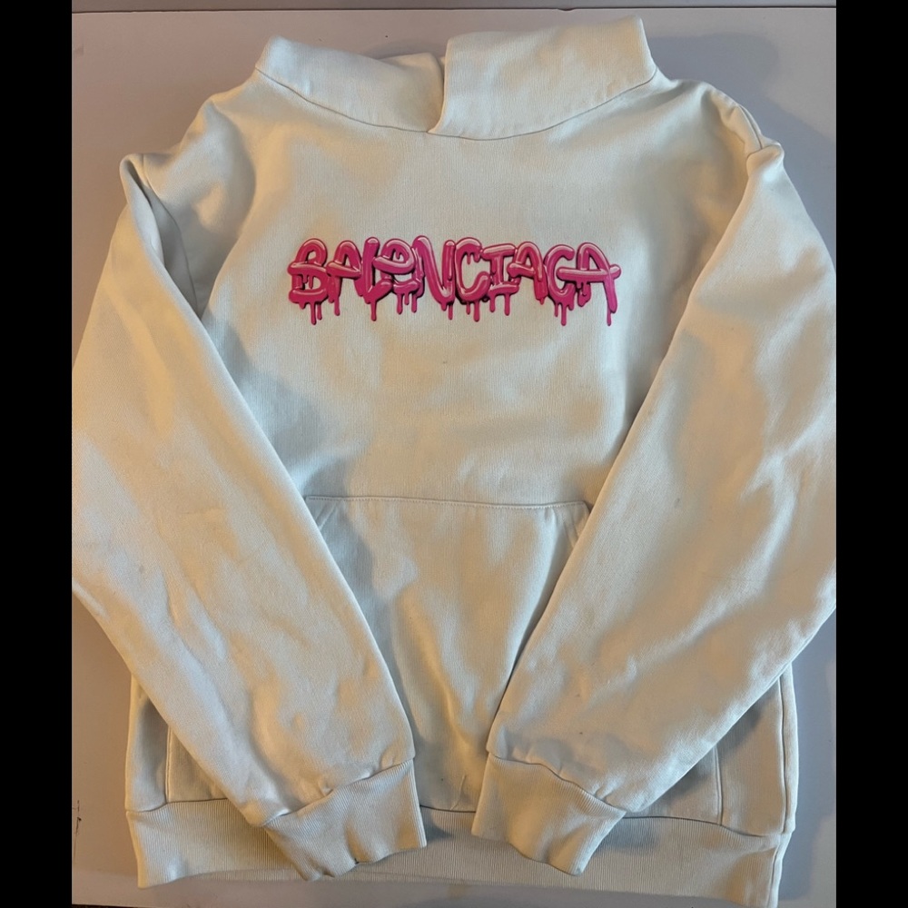 Balenciaga Kid Hoodie Size 10 — White